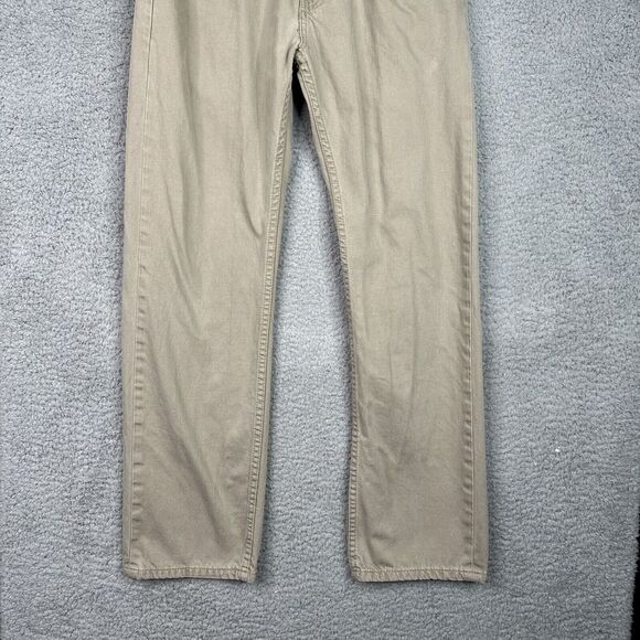 Levi's 505 Mens Jeans Size W31 L30 Camel Tan Straight Leg White Tag Modern - Picture 4 of 13